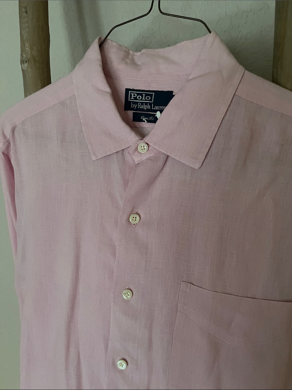 Polo by Ralph Lauren Light Pink Linen Casual Button-Down Shirt